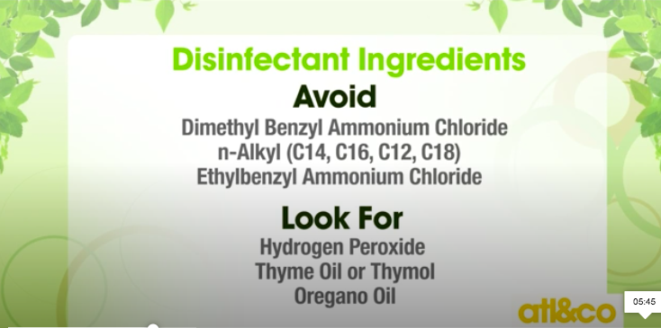 Avoid these disinfectant ingredients.